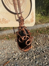 Image 2 of Black Obsidian Egg Copper PENDANT ONLY