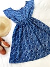 Ready Made Indigo Block Printed size 16 T Dress with free postage 