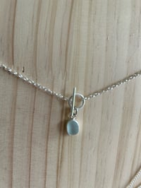 Image 4 of Baby Blue Sea Glass Toggle Chain Necklace