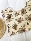 Ready Made Size 14 Tan Floral Cropped T Top with Free Postage 