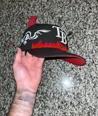 Image 1 of RED BRIM TAMPA BAY RAYS CUSTOM FITTED CAP