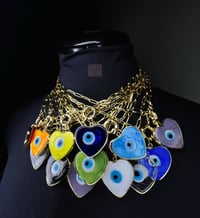 Image 1 of Short Chain Heart Evil Eye Necklace