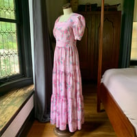 Image 4 of Boho Pink Floral Maxi Dress Medium