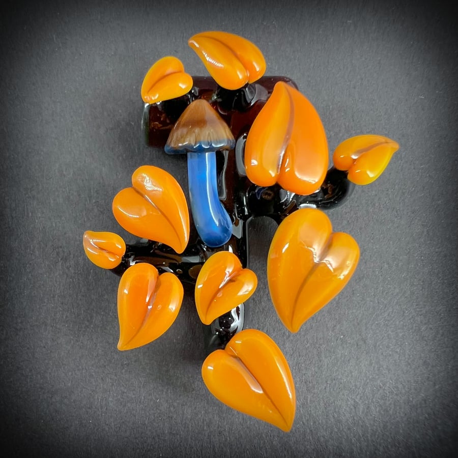 Image of Orange Leaved Mushroom Pendant