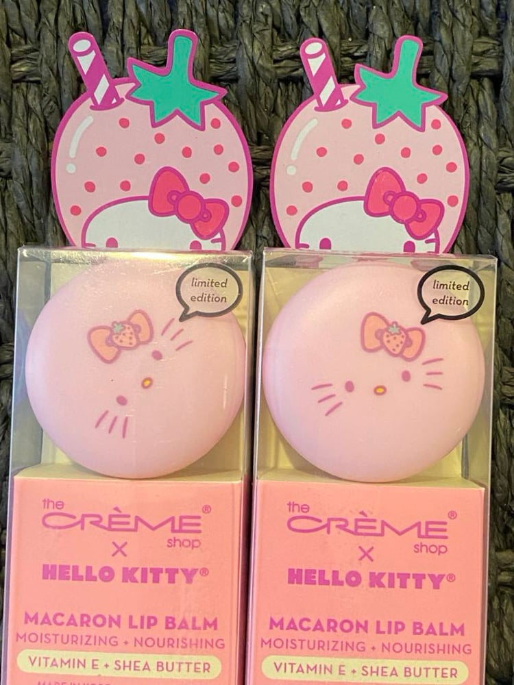 Image of The Creme Shop Hello Kitty Strawberry Macaron Lip Balm 