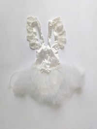 Image 7 of Baby Girl's 1st Birthday Ivory Lace Onesie with Ballerina Tutu