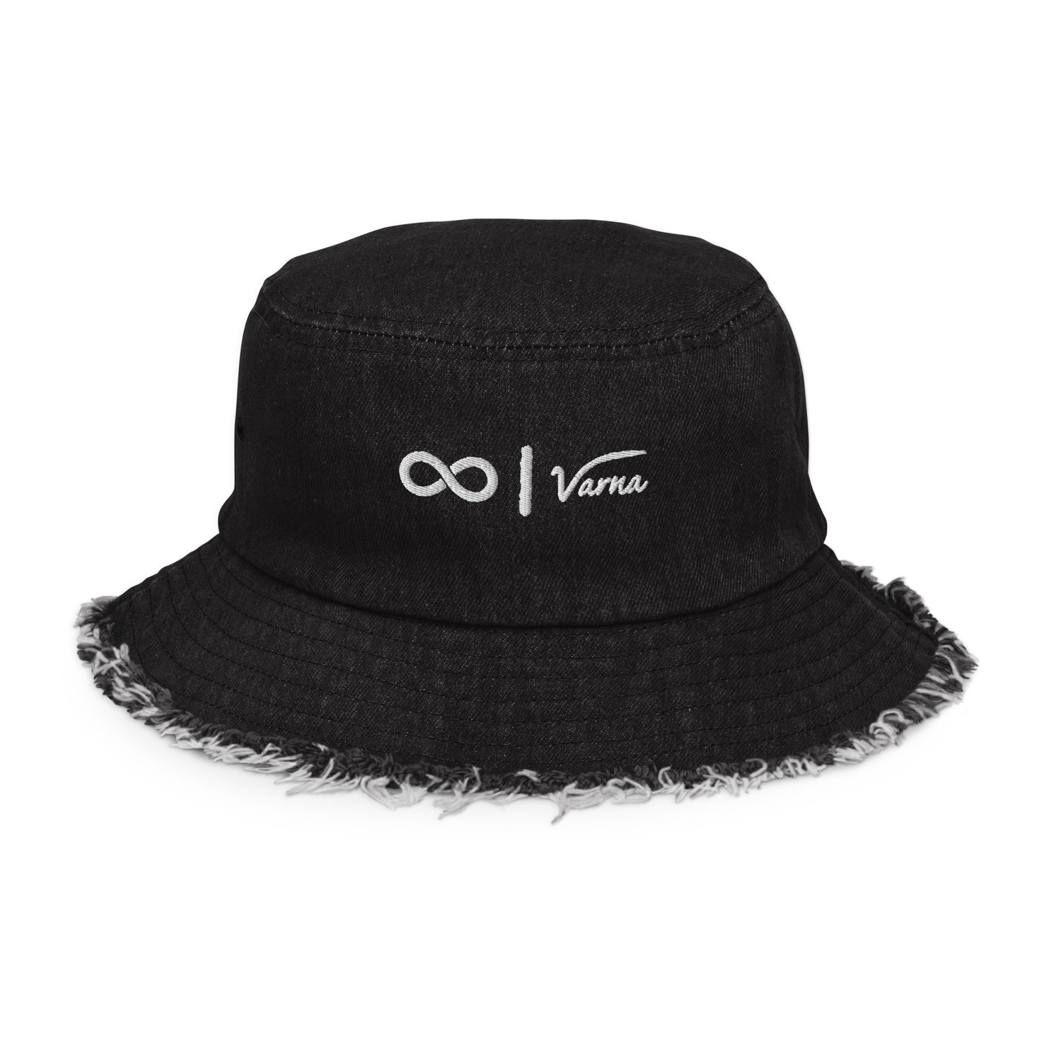 Image of VB - Distressed denim bucket hat