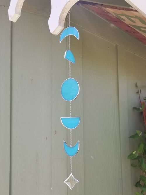 Image of Moon Phase mobile- stained glass