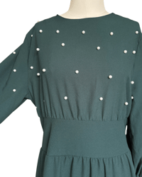 Image 2 of A modest pearl-embellished dress