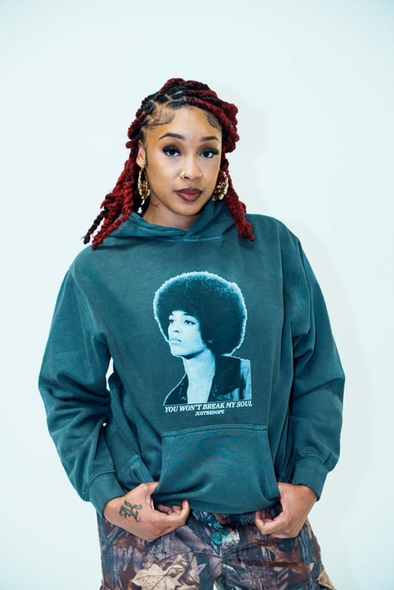 Image of Angela Davis Soul Hoodie Acid Wash