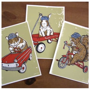Image of 3 Pack Critter Card Set - Squirrel, Hamster, Bunny