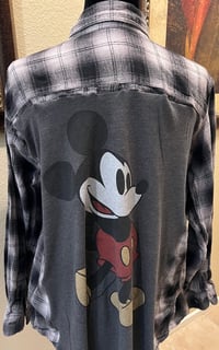 Vintage Black/Gray Flannel Shirt Mickey Mouse
