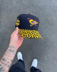 Image 1 of  GREEN BRIM TRI TONE BALTIMORE ORIOLES CUSTOM FITTED CAP