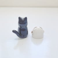 Image 5 of Tuxedo cat with astronaut helmet ceramic figurine