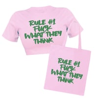 Image 1 of Rule #1 Crop T-shirt & Tote Bag 🌸
