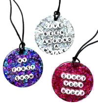 Image 3 of Custom Double Sided Disco Necklaces