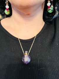 Image 3 of Amethyst Essential Oil Heart Necklace 
