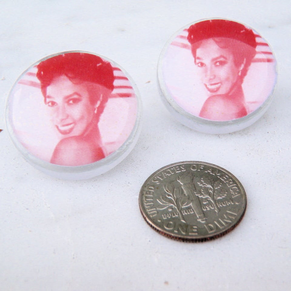 Image of Round Dorothy Dandridge Stud Earrings in various colors