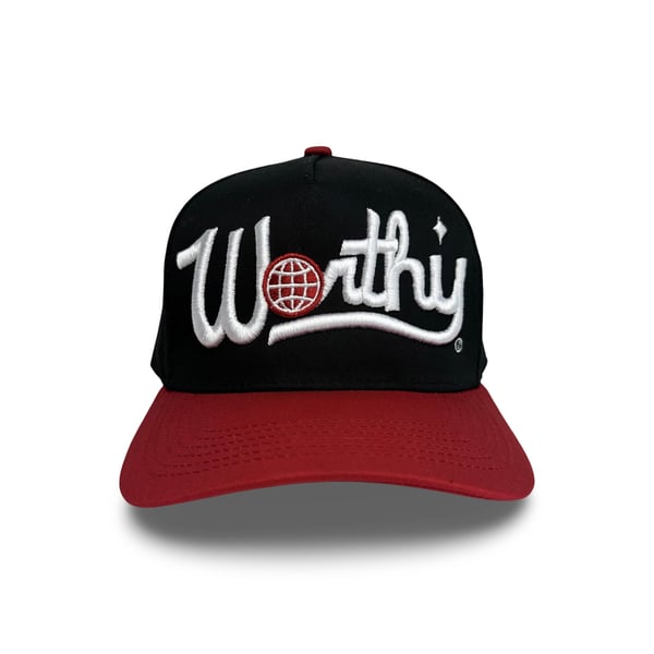 Image of Worthy Script 5-Panel Snapback Hat