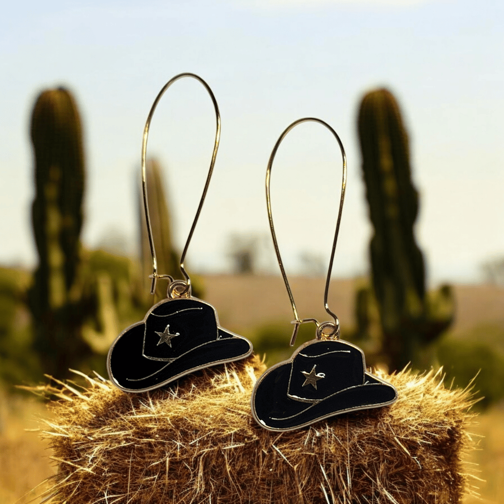 Image of Cowboy Hat Dangle Earrings