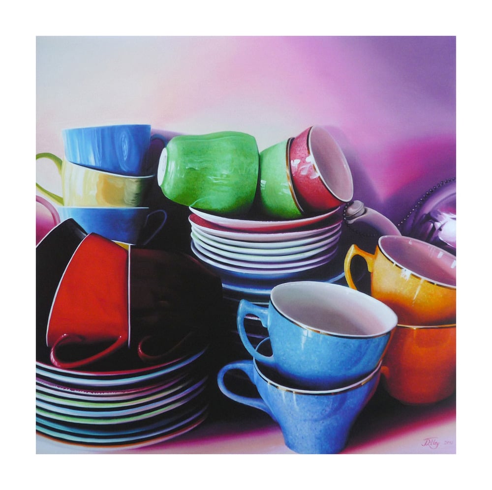 Image of Stack of Tea Cups - Limited edition print of 100