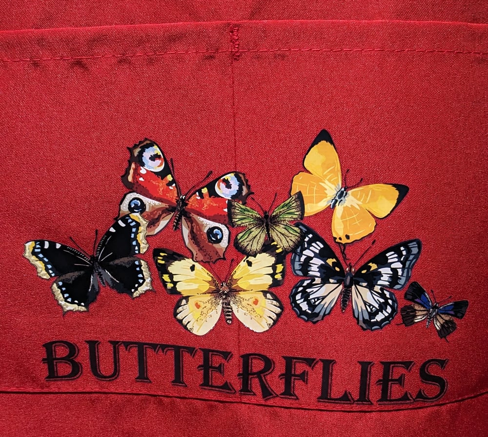 Image of Beautiful Butterflies Apron (red)