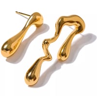 Image 1 of MISMATCH GOLD DRIP EARRINGS 