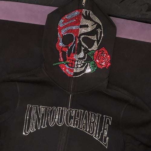 Image of Untouchable Lifestyle Split Skull Full Zip Hoodie 