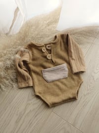 Image 1 of Baby Boy bodysuit Adrien for photoshoot | camel beige | 0-3 months