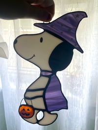 Image 2 of Stained Glass Halloween Snoopy