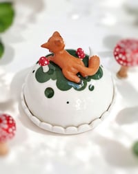 Image 3 of Porcelain fox butter dish 