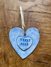 Image 2 of Heart Christmas Decoration 'Merry Xmas'