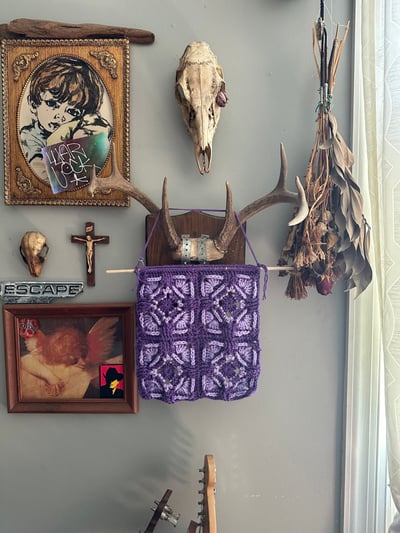 Image of Purple Crochet Tapestry 