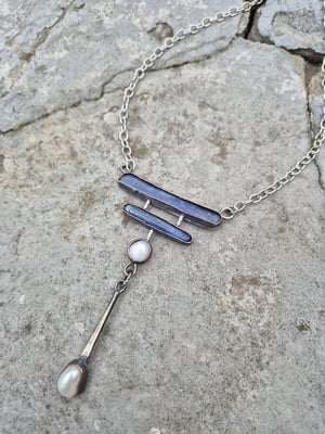 Kyanite and pearl necklace 