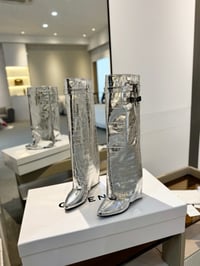 Image 7 of METALLIC SILVER SHARK BOOTS 