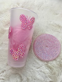 Image 2 of Butterfly Rhinestone Cold Cup