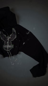 Image 5 of 1/4 zip thermal R eagle hoodie-black 