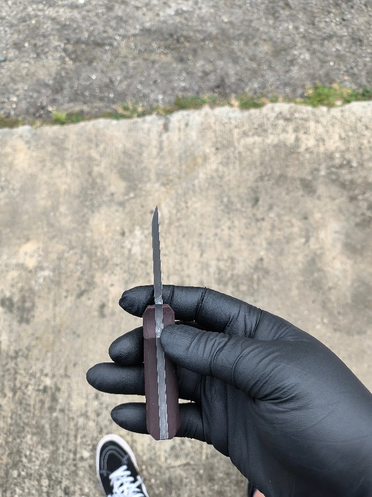 Image of Custom Fixed Blade EDC Tactical Trailing Point Chisel Nitro-V Knife