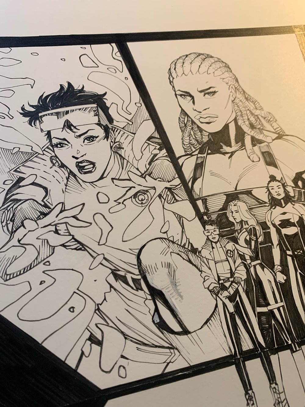 Image of DEAD XMEN #4 pgs 16-17 (double-page splash) original art