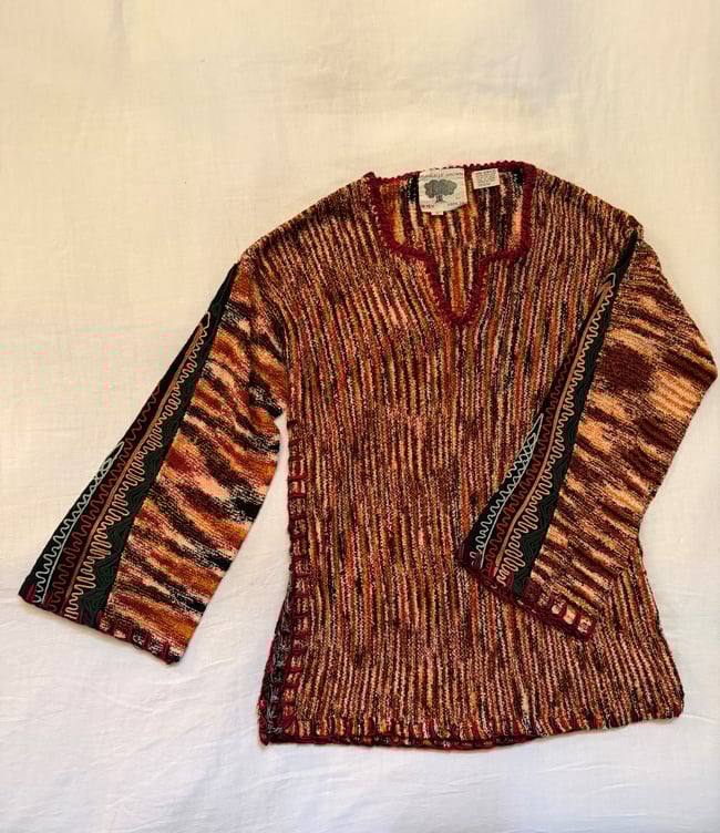early 70s men's tunic sweater women's mini dress knit