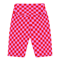 Image 2 of Pink Red Checkered Bike Shorts