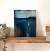 Image 1 of Distant Winter original oil painting on wooden panel