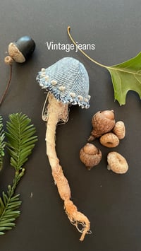 Image 2 of Blue cap mushroom brooch 