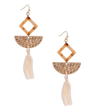 Image of Crave Diamond Tortoise Tassel Earrings 