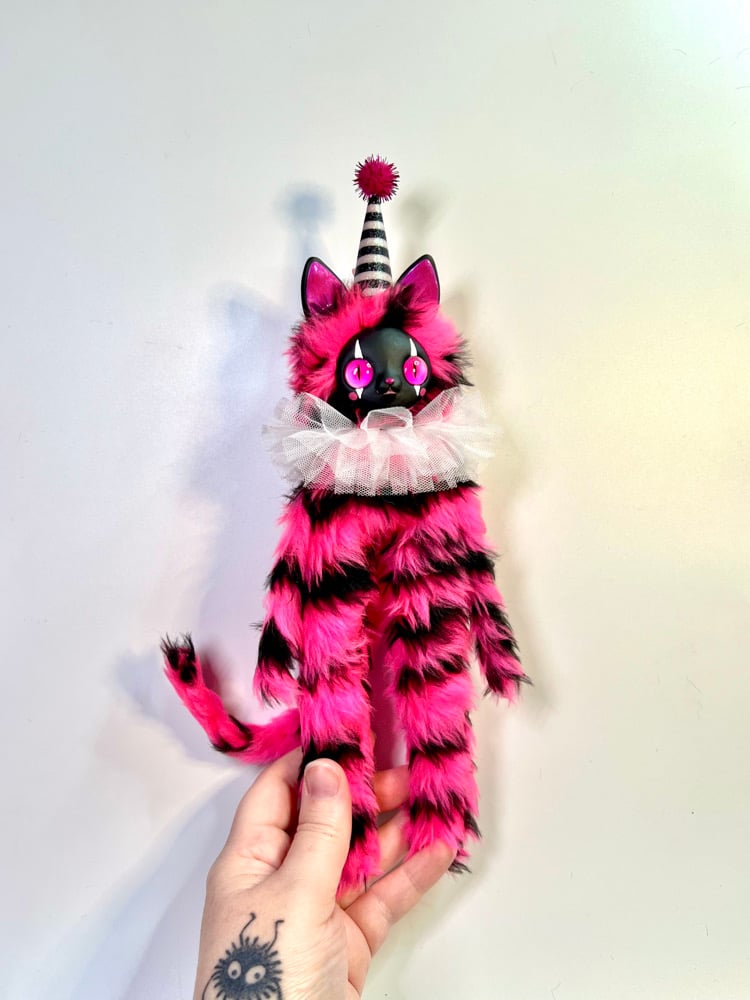 Clown Cat (hot pink/ black) Image 2