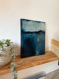 Image 5 of Distant Winter original oil painting on wooden panel