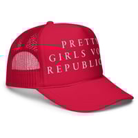 Image 2 of Pretty Girls Vote Republican - Red Foam trucker hat from PatriotsCo.com