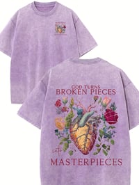 Image 5 of "God Turned Broken Pieces into a Masterpiece" Cotton T-Shirt 