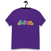 Image 4 of Unisex classic tee, Love, Peace and Flowers Retro Tee