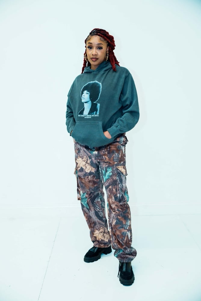 Image of Angela Davis Soul Hoodie Acid Wash 